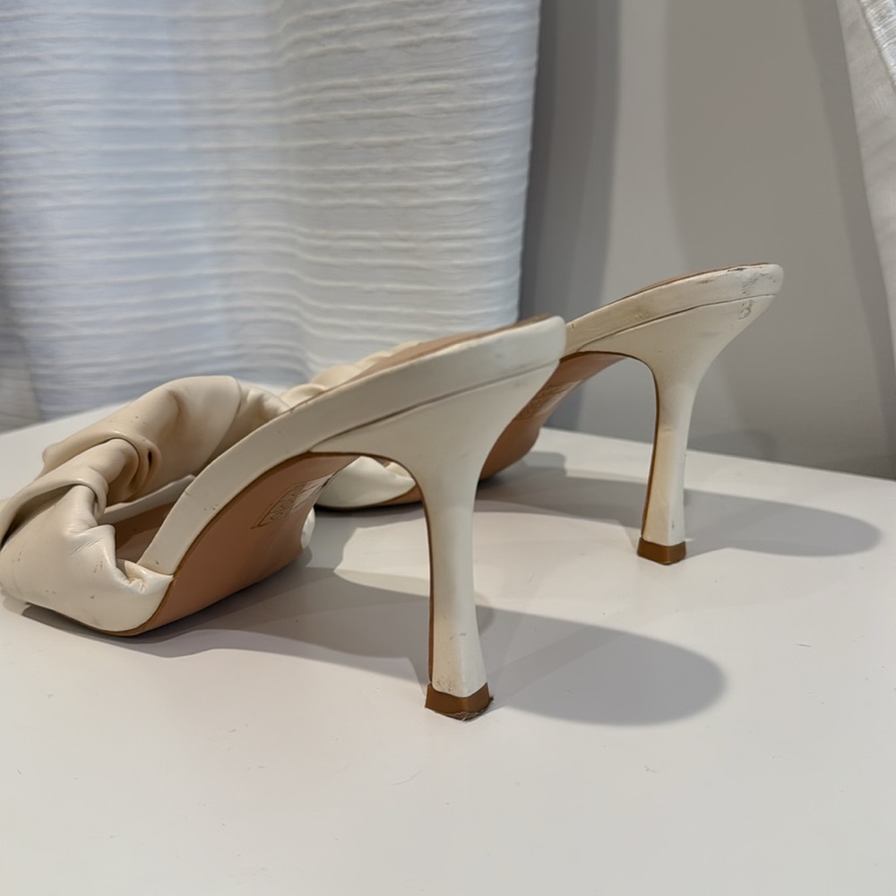 Pretty Little Thing Ruched Sandal Heels Square Toe - Picture 4 of 7